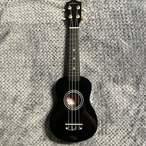 Black Ukulele with White Accents
